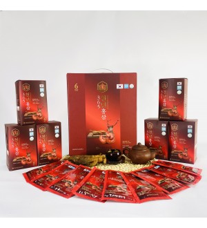 Nước Hồng Sâm Linh Chi Nhung Hươu Hansusam 365 Hộp 60 Gói