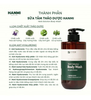 SỮA TẮM DƯỢC LIỆU HANMI 500ML - DƯỠNG DA BODY